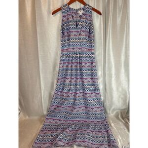 Vineyard Vines Maxi Dress Size 0 Sleeveless‎ Tribal Print Casual